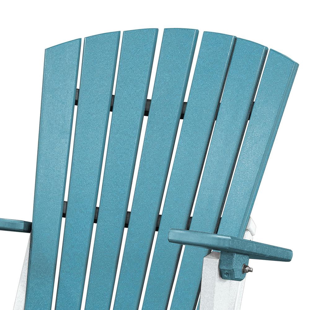 OS Home and Office Model 519ARW Fan Back Folding Adirondack Chair finished in  Aruba Blue with White Base color