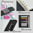 thumbnail image 4 of Leather Notebook with Pen Holder Writing Notepad Includes 100 Pages Lined Journal Elegant Shapes with Flowers, 4 of 6