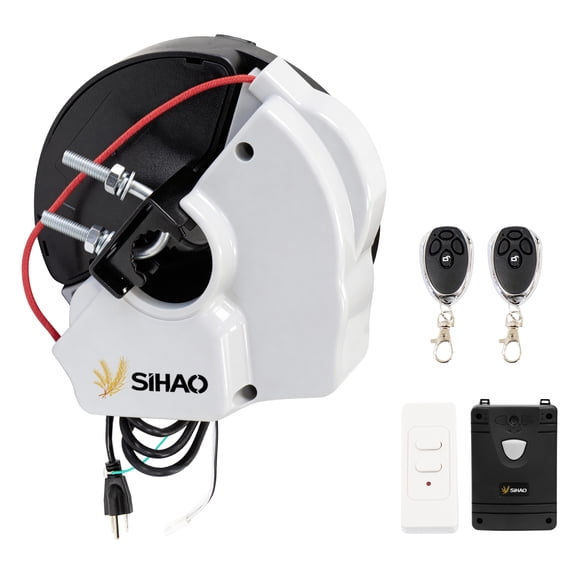 SHUNHENGYE Automatic Roll Up Door Opener, 24V DC Motor, Max Lifting 77LBS, Safety Reverse System, Manual Release, for Garage/Warehouse/Factory