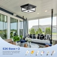 thumbnail image 5 of VIANIS Black Motion Sensor Outdoor Ceiling Light with Remote Control, Flush Mount Ceiling Lighting for Porch, Entryway, Adjustable Distance Time, 5 Modes, 2-Light, 5 of 8