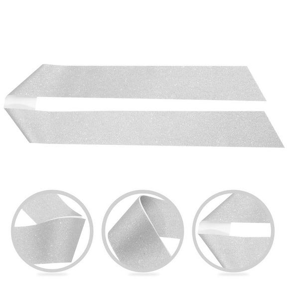 Milisten Silver Blank Glitter Sash for DIY Decor and Wedding Parties