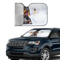 thumbnail image 4 of Fuzoiu Puppy Sits In Bathtub Print Car Windshield Sun Shade,Block Uv Rays Sunshade,Foldable Front Window Sun Visor Protector for Car,SUV,Truck-Keep Vehicle Cool-Puppy Sits In Bathtub, 4 of 8