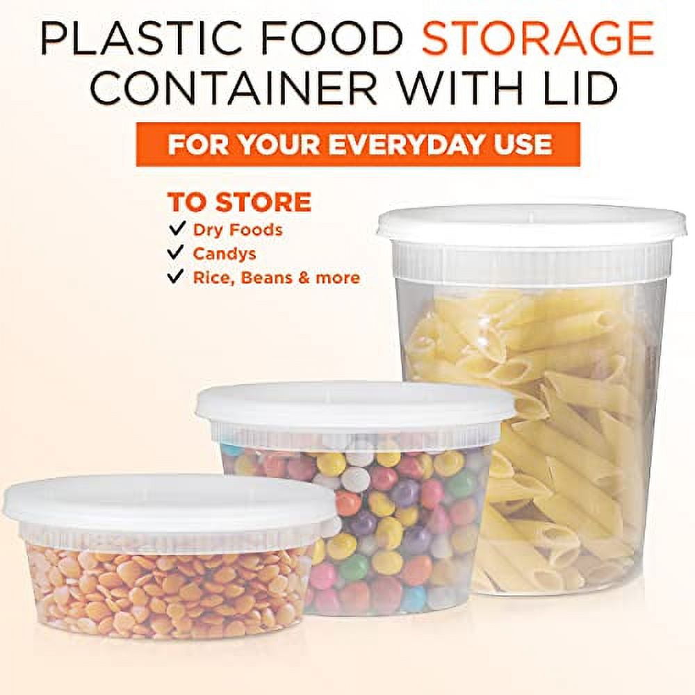 Golden Rabbit deli containers with lids - food storage containers - clear freezer  containers, 36-pack bpa free plastic 8, 16, 32 oz