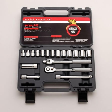 UPC: 0076799000361 | Wright Tool Cougar A36 7 to 19 Millimeter Drive Metric Socket Set 18-pc