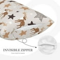 thumbnail image 2 of Plush Throw Pillow Covers, Cartoon Cute Deer Stars Pillow Cases with Invisible Zipper, Breathable Microfiber Pillow Cases Standard Size for Sleeping Bedroom Sofa Living Room 14x20, 2 of 5