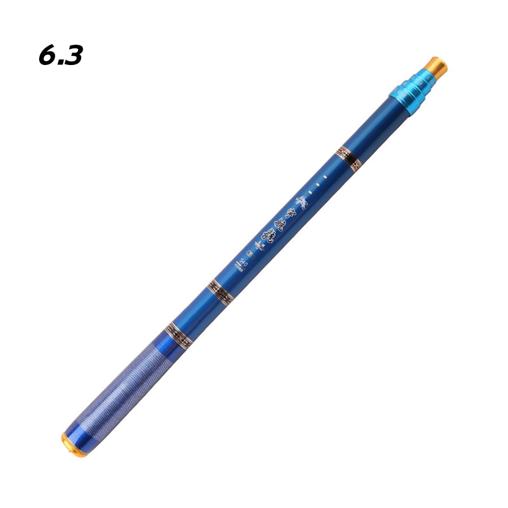 Telescopic Fishing Rod Compact Pole Carbon Fiber Blank Portable Collapsible  Bass Crappie Rod Blue 6.3 