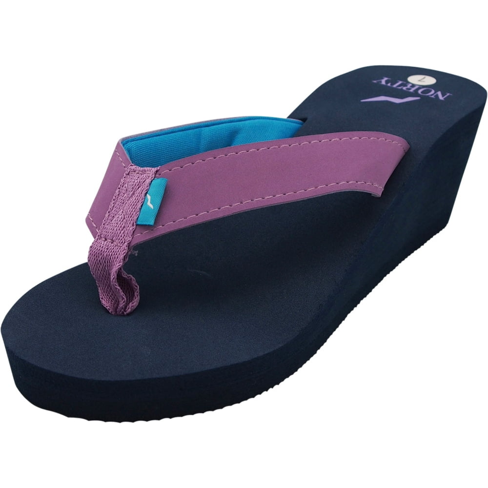 NORTY Norty Women's Platform Wedge Soft Cushioned Footbed Flip Flop