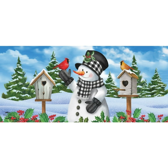 Briarwood Lane Checkered Snowman Mini Mat