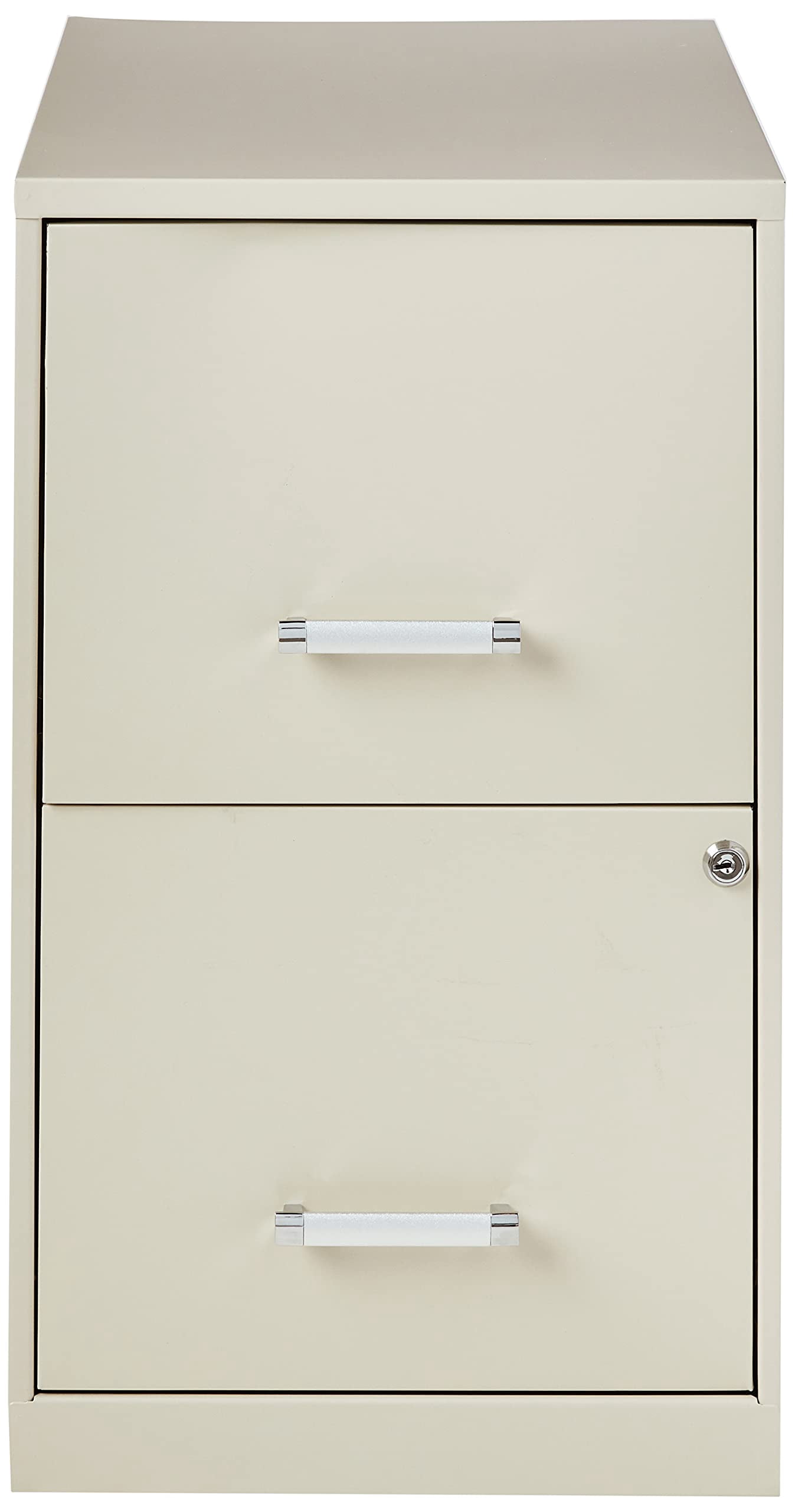 Space Solutions 2 Drawers Vertical Steel Lockable Filing Cabinet, Putty