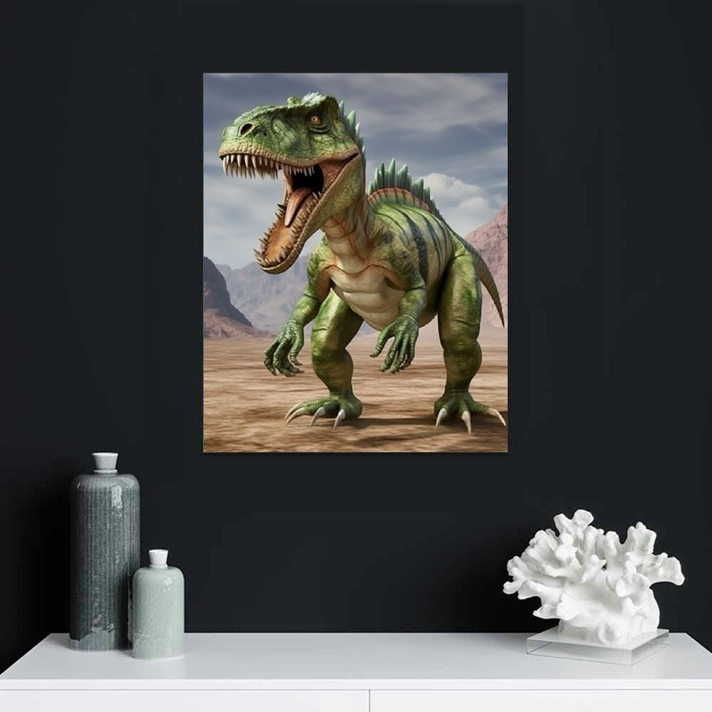 JRXY  Boy Room Dinosaur Framed Wall Art Posters, Brachiosaurus Tyrannosaurus Triceratops Pterosaurs Teen Room Wall Décor, for Kids Bedroom, Nursery Bedroom 16x20 in