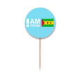 thumbnail image 1 of I Am From Sao Tome Principe Toothpick Flags Round Labels Party Decoration, 1 of 3