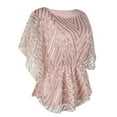thumbnail image 3 of PrettyGuide Women's Sequin Blouse Tops Sparkly Beaded Evening Formal Party Dressy Tops, 3 of 6