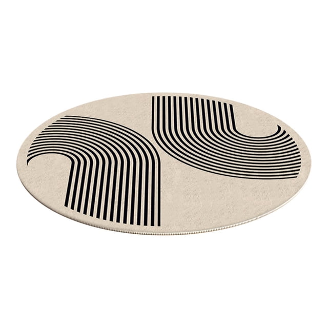 Alfombra redonda de 60 cm Perfecl respaldo antideslizante para interior Estilo D