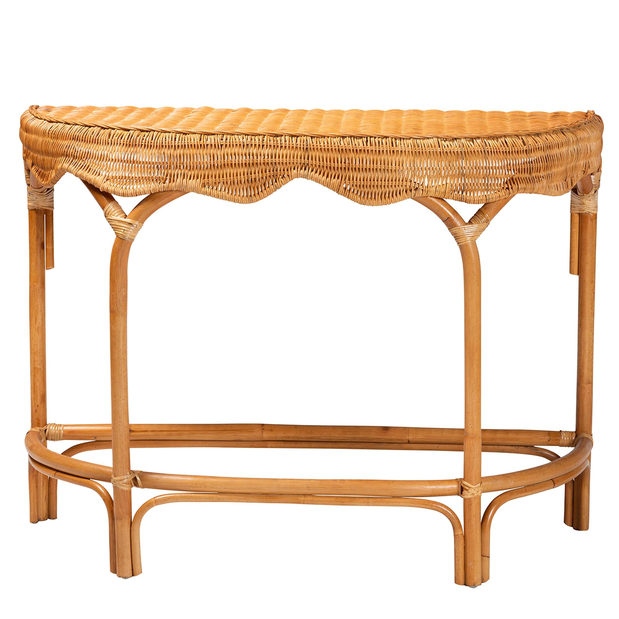 bali & pari Wakana Rattan BOHO Console Tables, Natural Brown