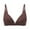 Brown, variant on Triangle Bralette for Women Front Close Wireless Bras Deep V Neck Seamless Comfort Full Coverage Adjustable Daily Wear Purple