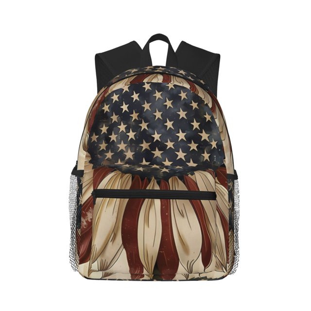 Balery USA Sunflower Flag Mochila para Mujeres y Hombres, Mochila Ligera Casual para Viajes, Mochila Clásica Básica para la Universidad