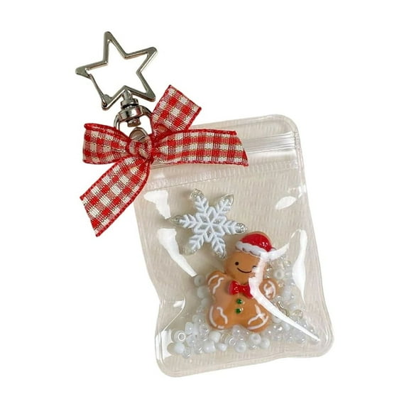 Retro Styles Gingerbreads Man Keychain Multiuse Phone Charm Holiday Gift Accessory