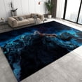 thumbnail image 1 of Nordic Style Area Rugs, Blue Paint Fluid Texture Pattern Outdoor Carpet, Modern Non-shedding Indoor Foldable Washable Non Slip Rug for Living Room Bedroom Apartment Home Decor Mats 4x8ft, 1 of 7