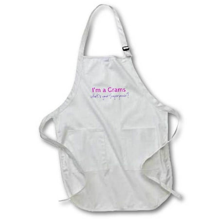 

3dRose Im a Grams - Whats your Superpower - hot pink - funny gift for grandma Full Length Apron 22 by 30-inch White With Pockets