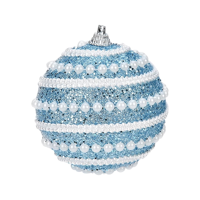 Decoraciones Del Árbol de Navidad,Ornamentos de Navidad de Hilo de Perlas de Alto Grado Bolas Pintadas 8cm,Colgantes Del Árbol de Navidad Suministros de Decoración Festiva,Árbol de Navidad Pequeño
