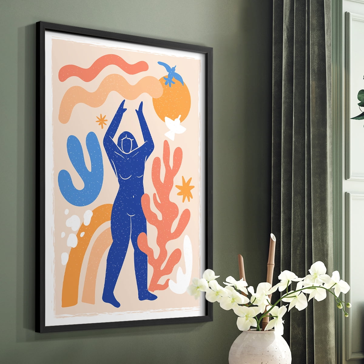 Matisse CCCLX in Black Solid Wood 8 x 10 Framed Print