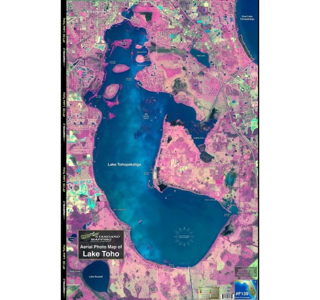 Lake Toho Fishing Map Standard Map Mf139 Laminated Lake Toho Fishing Map - Walmart.com