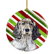 Carolines Treasures LH9232-CO1 English Setter Candy Cane Holiday Christmas Ceramic Ornament 3 in multicolor