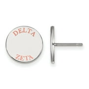 Sterling Silver Official Licensed Greek Sororities Delta Zeta (??) Enameled Post Earrings