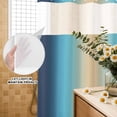 thumbnail image 3 of No Hook Shower Curtain, Blue Teal Ombre Shower Curtains for Bathroom with See Through Top Window, Modern Yellow Gradient Farmhouse Art Waterproof & Washable Bath Curtain Extra Long 72"x84", 3 of 9