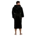 thumbnail image 2 of 100% Turkish Cotton Hooded Terry Velour Bathrobe Made in Turkey (Small/Medium, Black ), 2 of 4