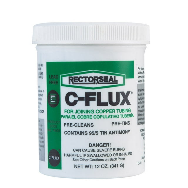 Flujo de soldadura RectorSeal C-Flux sin plomo, 350 ml de estaño/antimonio