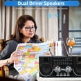 thumbnail image 4 of Radios Portables AM FM, Radio Portable à Bande Complète avec Haut-Parleur RVB, Qualité Sonore Claire pour Jardin, Parc, Salle de Bain, 4 of 7