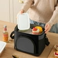 thumbnail image 3 of Bolsa térmica grande para almuerzo, lonchera térmica suave y refrescante para adultos, hombres y mujeres, azul oscuro (10 l, negro), 3 of 7