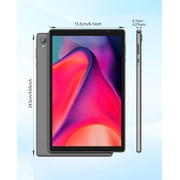 Android Tablet, 10 inch Android 14 Tablet, Quad-core CPU, RAM 4GB(2G+2G), ROM 32GB (Up to 1TB), 800x1280 IPS, WiFi 6, 2MP+2MP, 6000mAh, Grey