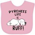 thumbnail image 3 of Inktastic Pyrenees Life is Ruff Great Pyrenees Boys or Girls Baby Bib, 3 of 4