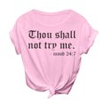 thumbnail image 1 of B91xZ Tunique Femme Coupe Ample Col en V Coton Basique Imprimé Tees Tops, Rose G, 1 of 4