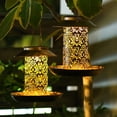 thumbnail image 4 of COSTYLE Solar Bird Feeder for Outdoors Hanging, Metal Wild Bird Feeder Solar Lantern Garden Decoration with S Hook, 4 of 5
