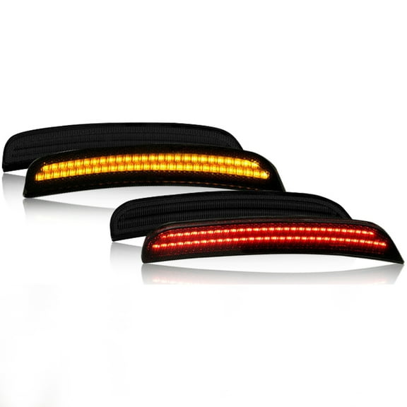 For 2015-2021 Dodge Charger Amber Red LED Side Marker Light Smoke Lens LED Bumper Parking Lights