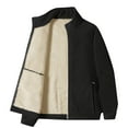 thumbnail image 5 of ZCFZJW Sherpa Fleece Lined Jackets for Men Big and Tall Regular Fit Casual Solid Color Long Sleeve Full Zip up Winter Thick Warm Cardigan Outwear Coat with Pockets Black XXXXL, 5 of 9