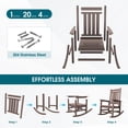 thumbnail image 5 of SERWALL Oversized Outdoor Rocking Chair Set of 2, All-Weather HDPE Patio Rocker with Wide Armrests for Porch, Patio & Lawn,Multi-Tone Brown, 5 of 10