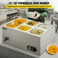 thumbnail image 2 of Calentador de alimentos comercial VEVOR de 110 V, 1 x 1/3 GN y 4 x 1/6 GN, baño, 2 of 9