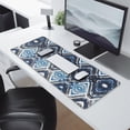 thumbnail image 2 of Long Mouse Pads for Desk,Blue Ethnic Geometric Pattern Desk Mats on Top Of Desks, Desk Mouse Pad Extra Large with 3mm Non-Slip Base and Stitched Edge for Gaming,Office,Work,Home 31.5"x11.8", 2 of 6