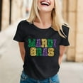 thumbnail image 2 of Mardi Gras Shirts for Women Carnival Funny Letter Print Short Sleeve Crewneck Tees Dressy Casual Stretch Comfy Pullover Tunic Tops, 2 of 4
