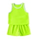 thumbnail image 2 of Conjuntos de camiseta sin mangas con cuello redondo para niños, camiseta sin mangas de color liso con cuello redondo y pantalones cortos con cintura elástica, conjunto de dos piezas de poliéster para, 2 of 9