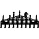 thumbnail image 1 of Llavero de metal con diseño de ajedrez, decorativo, con 10 ganchos, color negro, para colgar en la pared, para la cocina, para colgar llaves y correa de perro., 1 of 9