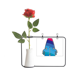 thumbnail image 1 of Universo y Alien Blue Monster Botella de decoración de jarrones colgantes de flores rosas artificiales, 1 of 3