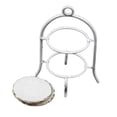thumbnail image 3 of Mini-House Miniature Cake Rack with Two Dishes Dessert Tableware Model Lifelike Metal Frame Simulated Kitchen Furniture Table White, 3 of 8