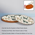 thumbnail image 4 of Christmas 6pcs Round Coasters Set, Microfiber Leather Drink Coasters, 11x11 cm/4.3x4.3 in, Heat- Cup Coasters for Tabletop, 4 of 6