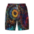 thumbnail image 4 of Lsque Mens Swim Trunks Mandala Colorful Pattern - Bathing Suit Compression Liner - Beach Swim Shorts Swimwear - (S-3XL) - Stretch Quick Dry -Large, 4 of 9