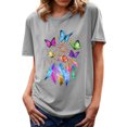 thumbnail image 1 of Gibobby Camisetas Mujer Baratas Manga Corta Camiseta verano para mujer, camiseta informal manga corta con gráfico(Gris,M), 1 of 4